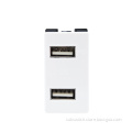2 Gang USB Charger Modular white electricity socket